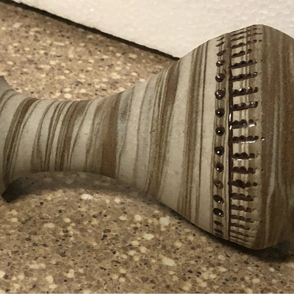 Handcrafted Two-Tone Stoneware Clay Pottery New Zealand Vase